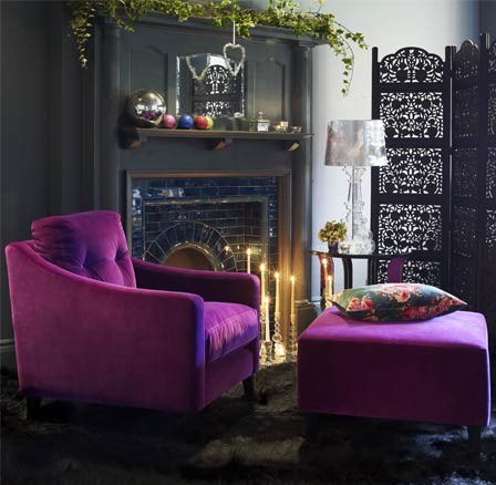 Moody decor with a pop of color