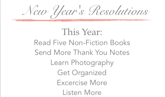 2015 New Years Resolutions