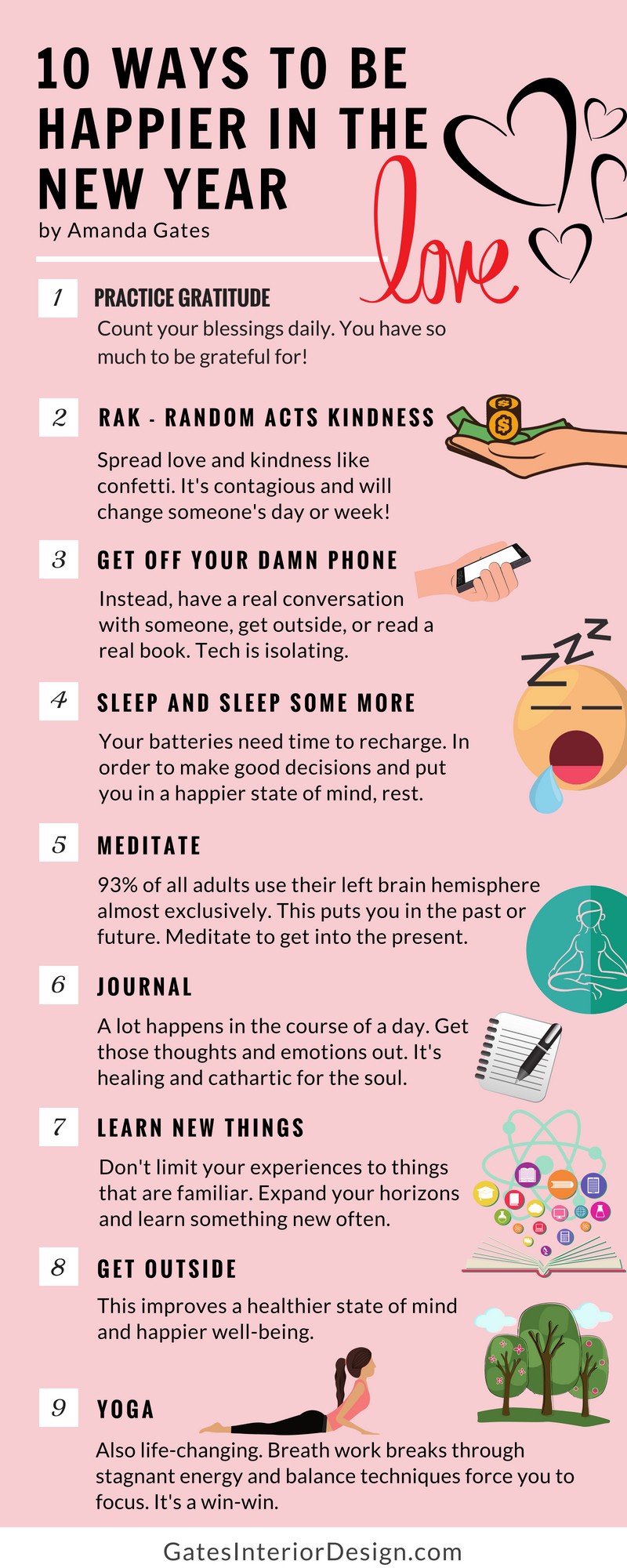 10 Ways to be Happier in the New Year - Amanda Gates